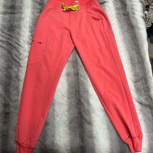 FIGS XS Zamora Joggers in Hot Coral